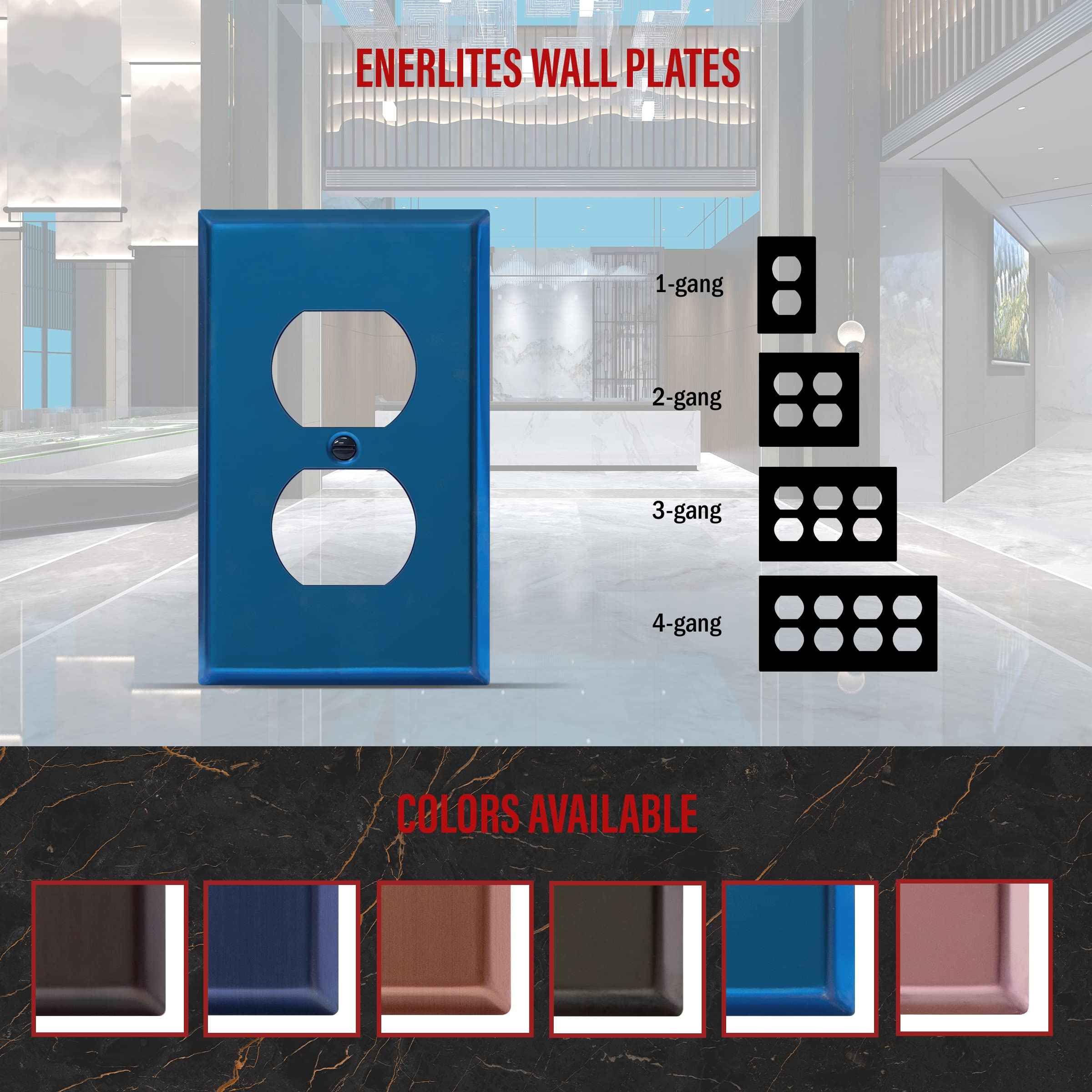 ENERLITES Plaque Murale En Métal Pour Prise Duplex, Couvercle De