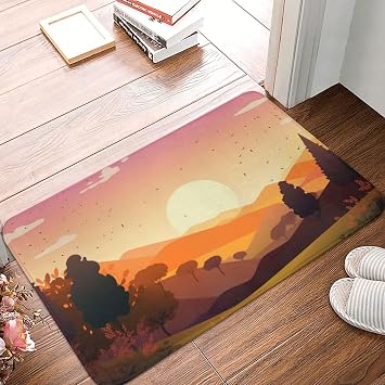 A Special Mountain Range Floor Mat Flannel Antiskid Floor mat Doormats mats Outdoor Front Desk Rugs and Kitchen Rugs, Floor mats Home Decoration