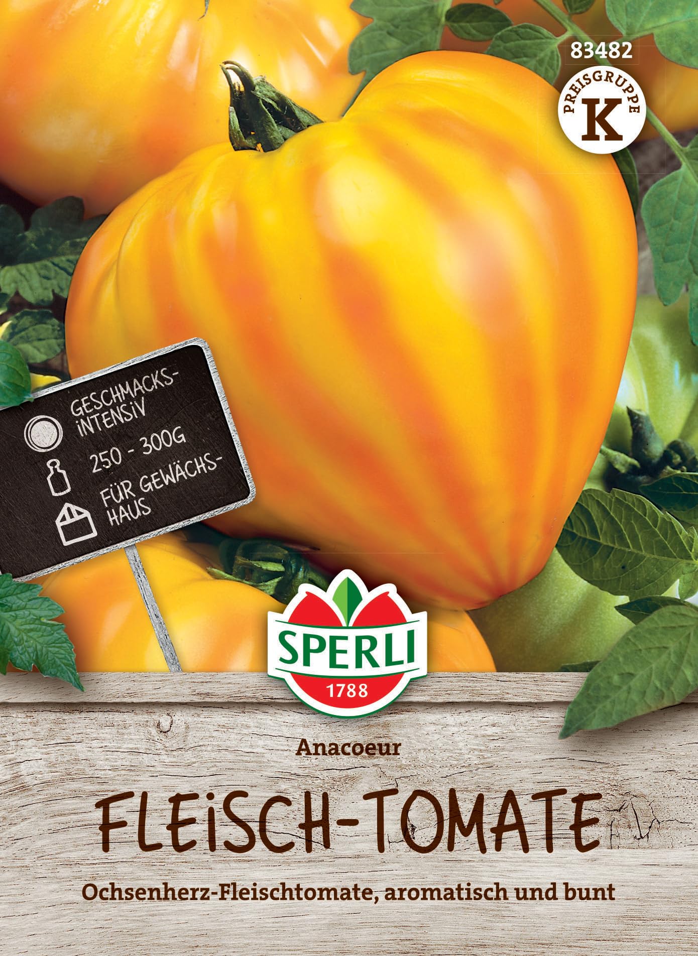 Sperli Fleischtomatensamen Anacoeur 83482 - Gemüsesamen für eine Fleischtomate mit einem Fruchtgewicht von 250 bis 300 g und Inhalt für 8 Pflanzen - Saatgut