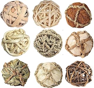 9 Stück Kaubälle, Hasen Kauspielzeug,Hamster Spielzeug, Kleintiere Kauspielzeug für Kleintiere Hamster Kaninchen Meerschweinchen Chinchilla Rennmäuse(8cm) product image