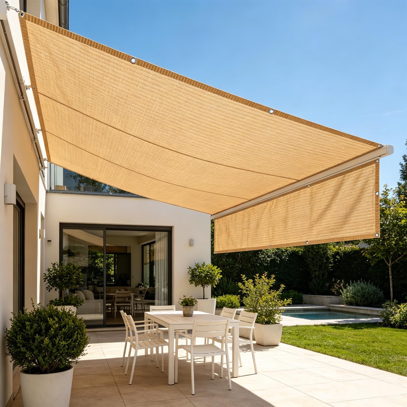 Toile d'ombrage 500 x 700 cm haute densité 220g pour patio moderne