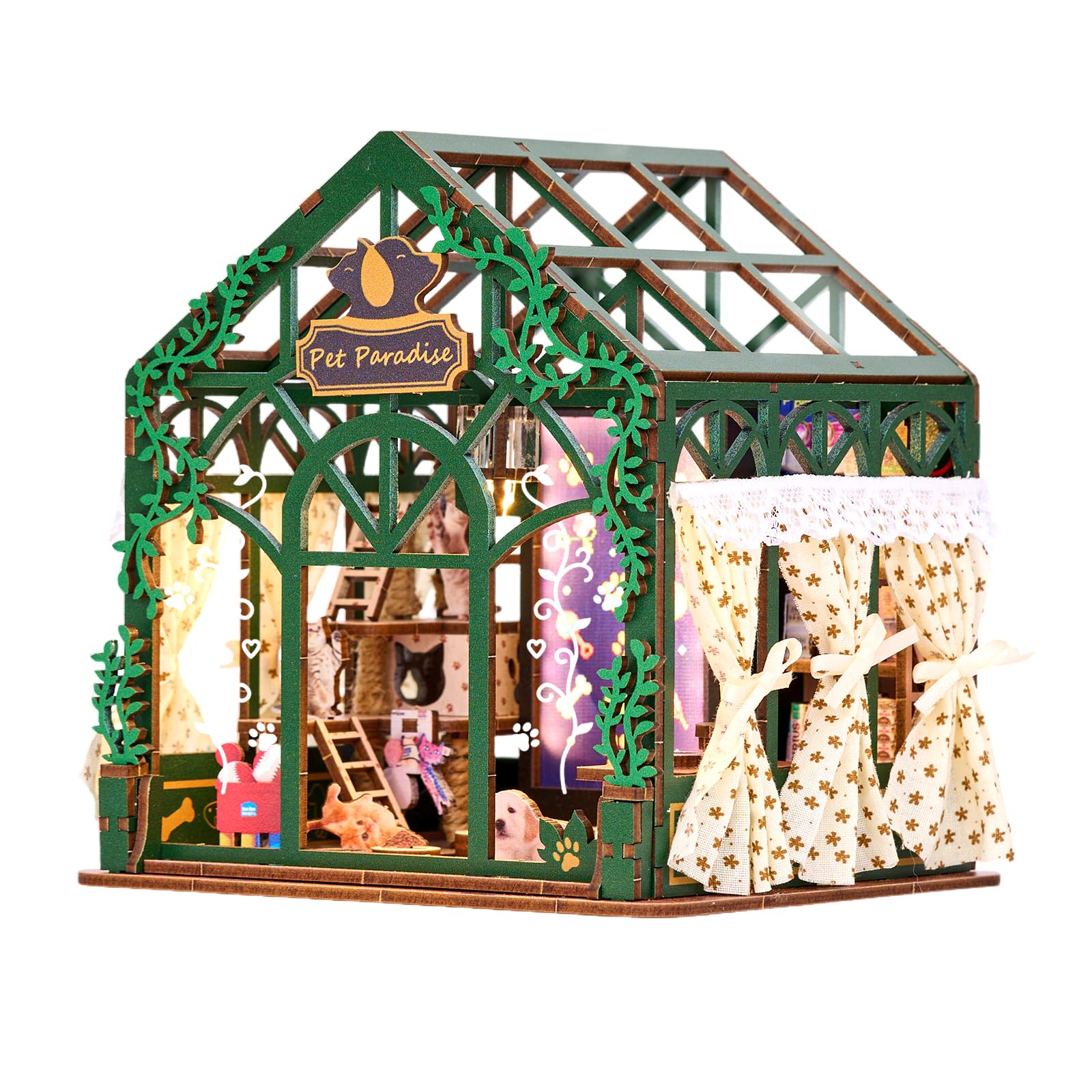 Mini-Maison à Monter soi-même pour Adultes, Puzzle 3D Book Nook | Kit de maison de poupées miniature, Coin lecture avec rideaux, mobilier détaillé, cadeau d'anniversaire ou pour la famille