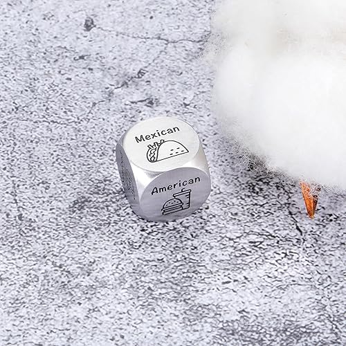 Miniatura 5 de Regalos de acero de aniversario para él, para ella, para citas, regalo para novio, novia, esposa, marido, pareja, mujeres, hombres, dados de comida,