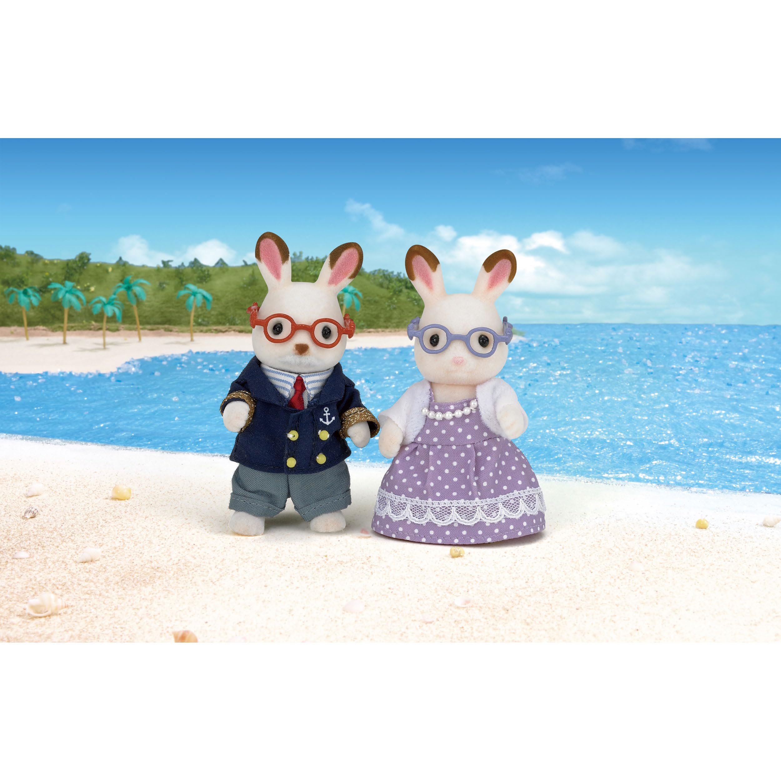 Sylvanian Families - Les grands parents Lapin Chocolat - Set 2 figurines - Plongez dans l'univers de la famille Sylvanian - Figurines miniatures - Jouet enfant 3 ans et + - 5190