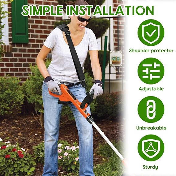 Strimmer Harness with Padded Shoulder Strap Adjustable for Grass Trimmer
