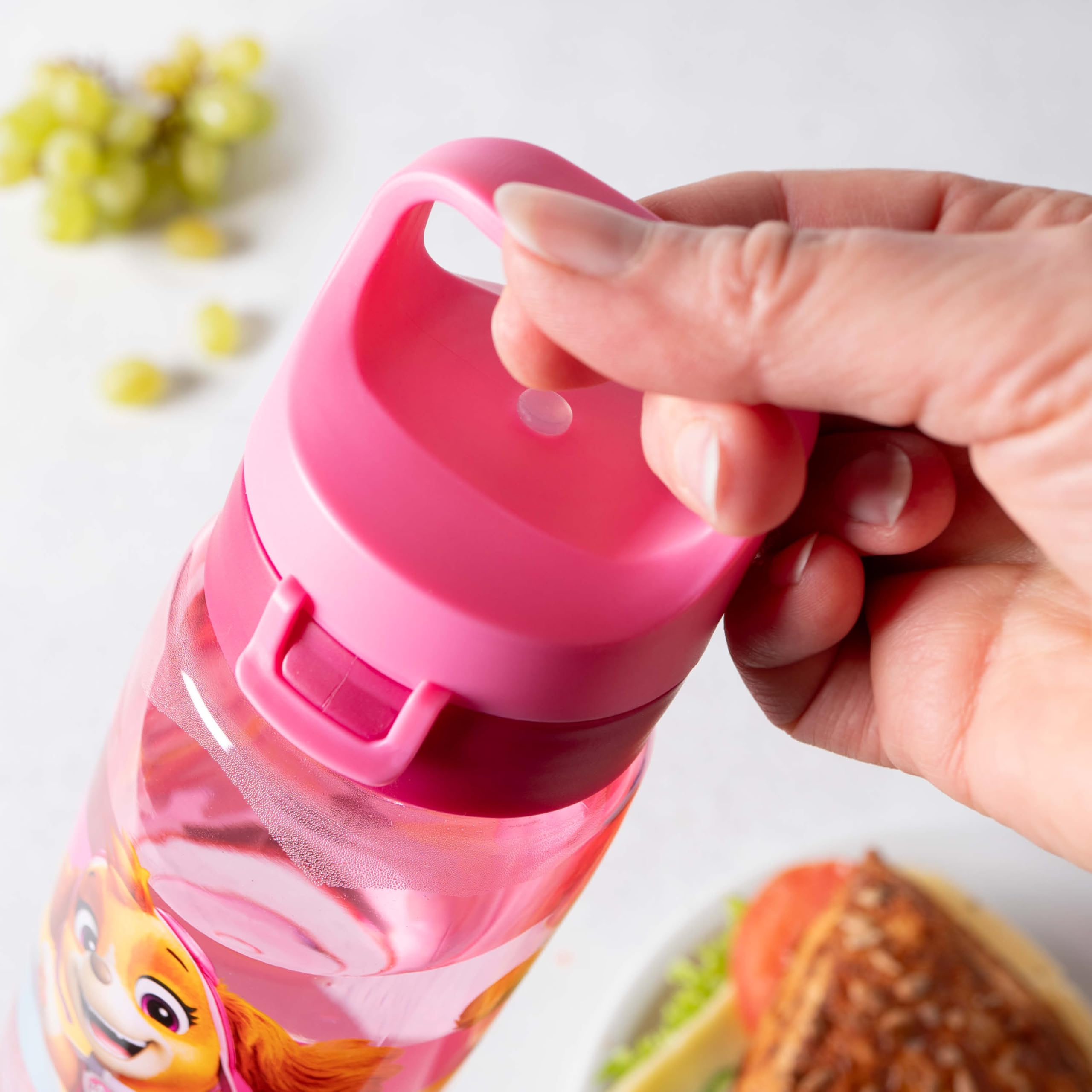 Stor PLAYGROUND Trinkflasche 410 Ml PAW PATROL – BPA-frei, Mit Strohhalm & Griff, Für Mädchen