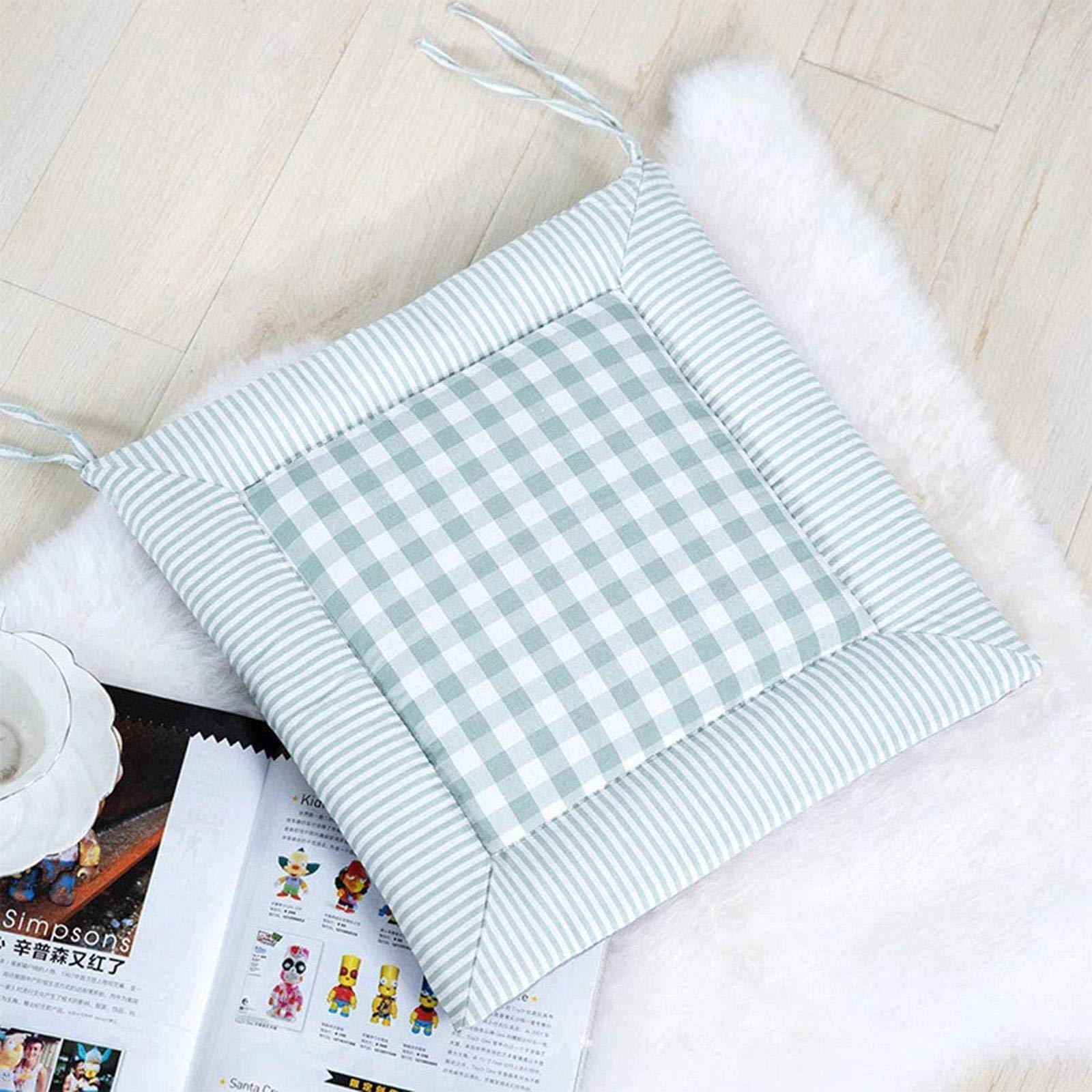 Coussin de siège rembourré vert en lot de 6 pour des chaises confortables à la maison