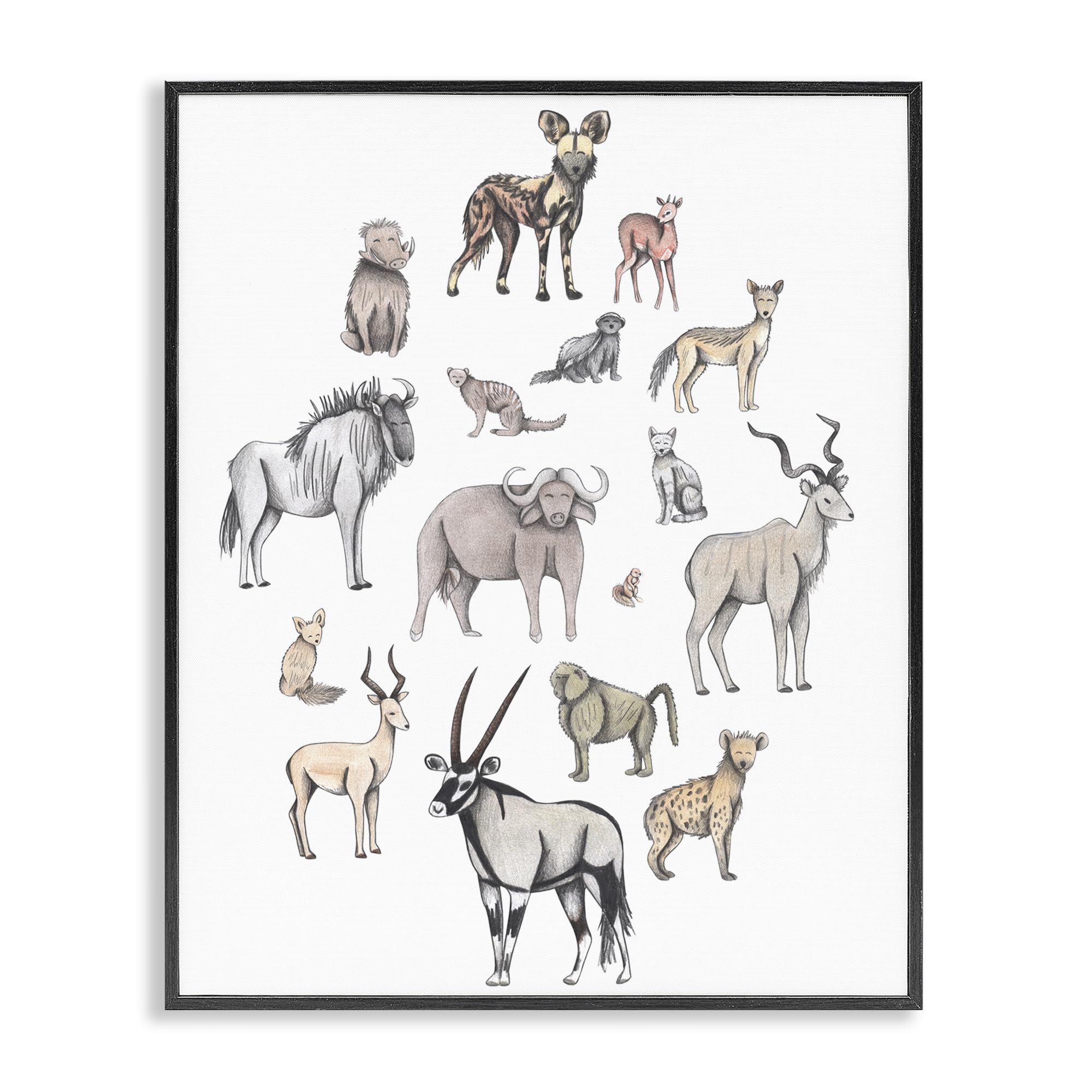 Cadre Giclée animaux de l'Afrique Stupell Industries pour mur vide 20x16cm