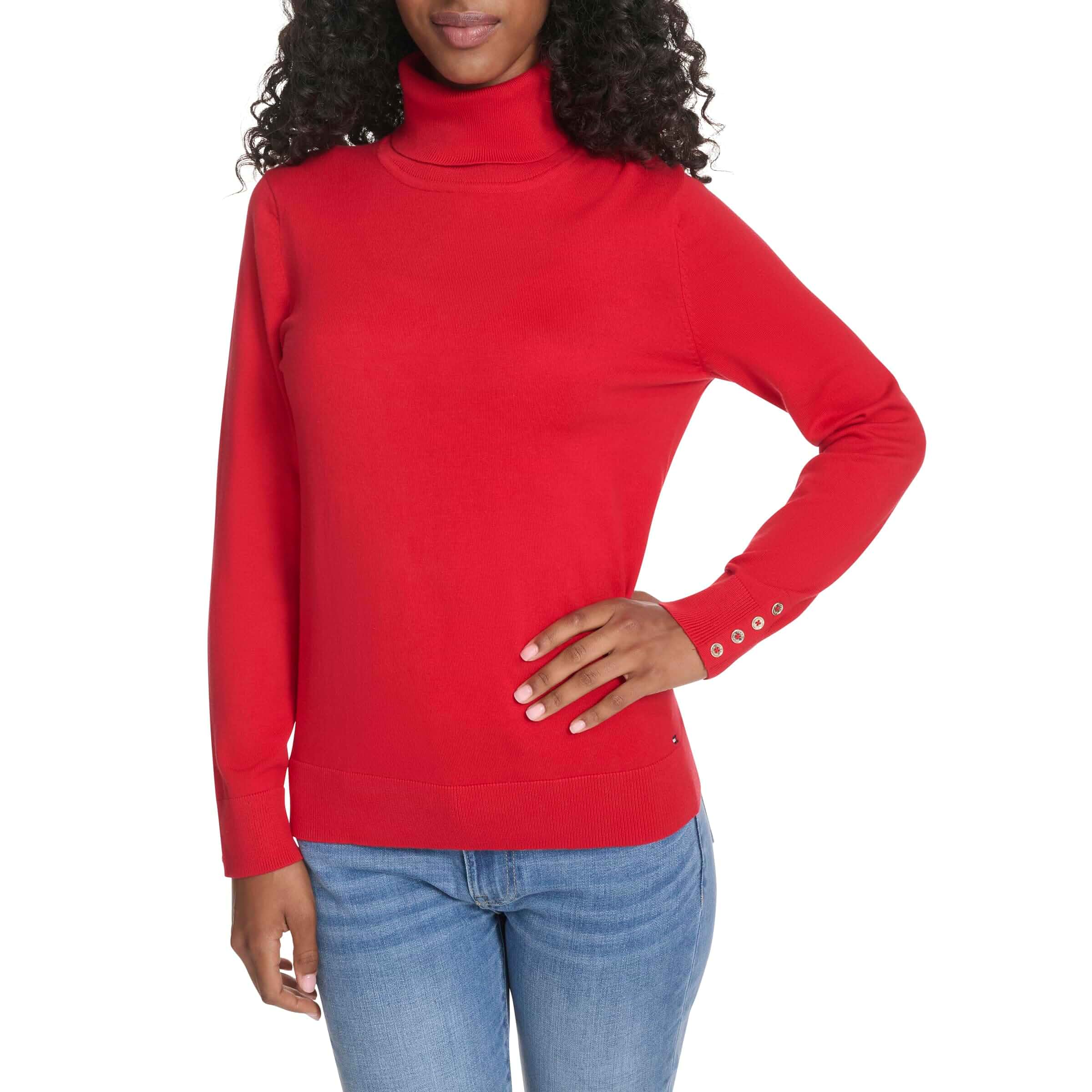 Tommy HilfigerWomen's Cotton Lightweight Turtleneck Sweater Adult · Long Sleeve