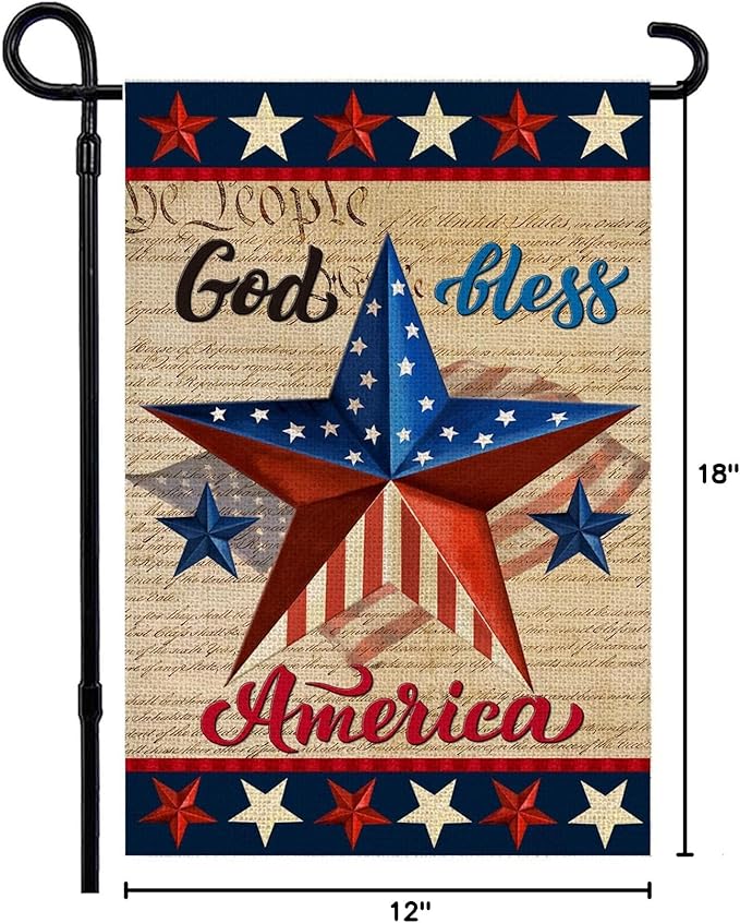 Bandera Patriótica God Bless America 12x18 Pulgadas Doble Cara miniatura 3