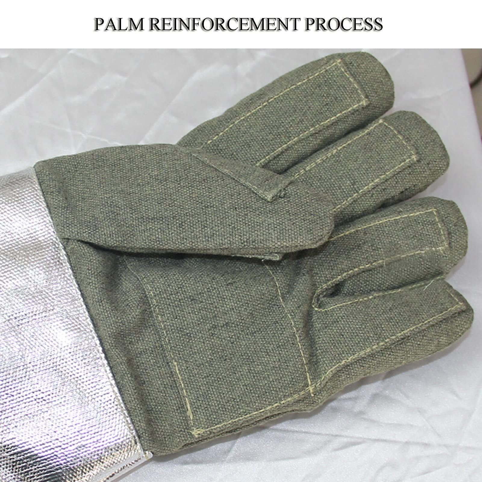 Q-FFL Gants de Soudure, Gants Anti-morsures, Feuille D'aluminium Gants Isolants pour la Métallurgie, la Cuisinière, Le Barbecue et d'autres Fins