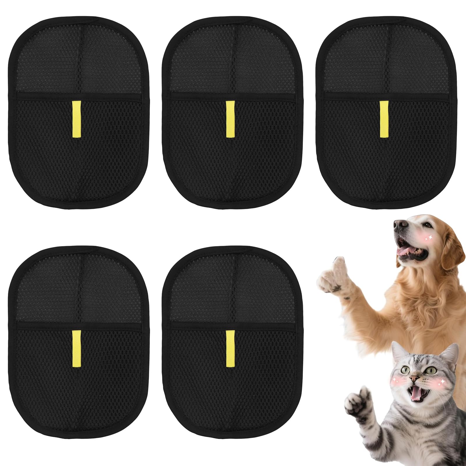 5 Pcs Pet Hair Remover Gloves, Cat Dog Static Reusable Double Sided Static Removal Gloves Removal Glove Pet Hair Couch