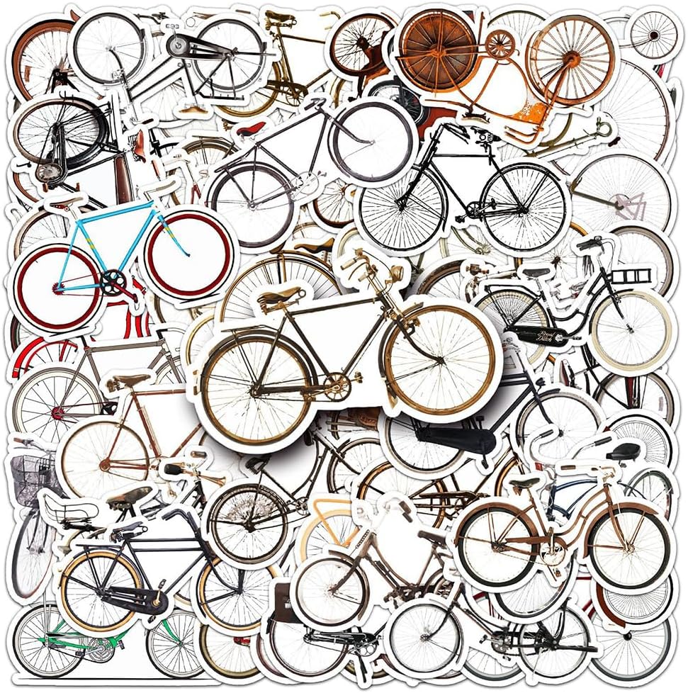 Bike Stickers |50Pcs Bicycle Waterproof Vinyl Decals for Water Bottles Bicycle Laptop Refrigerator Luggage Computer Mobile Phone Skateboard Bike Decor