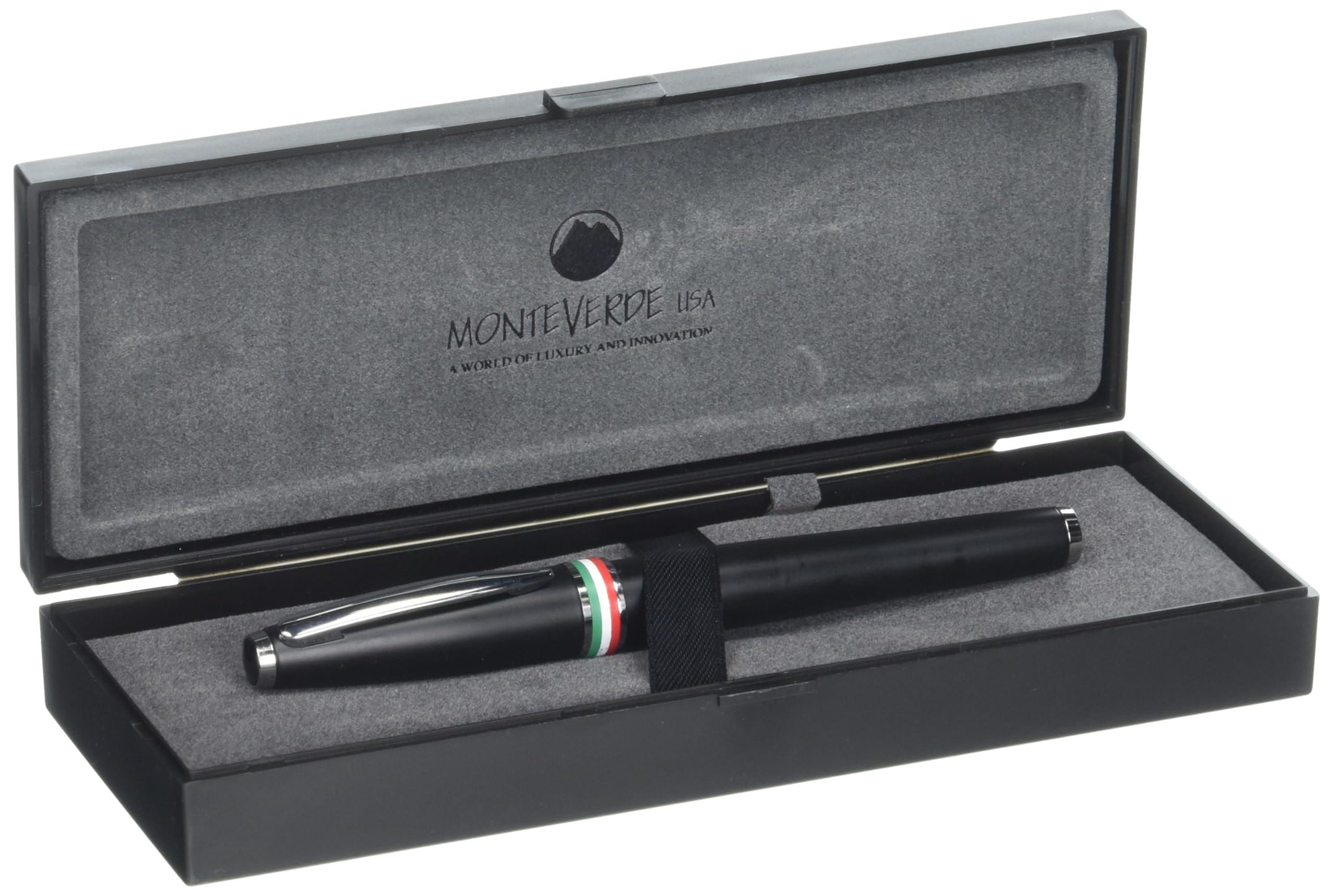 MONTEVERDE USA Aldo Domani Italia - Penna stilografica (nero opaco) - Stub - Penna di lusso per uomini e donne, ufficio, lavoro, scuola, regalo