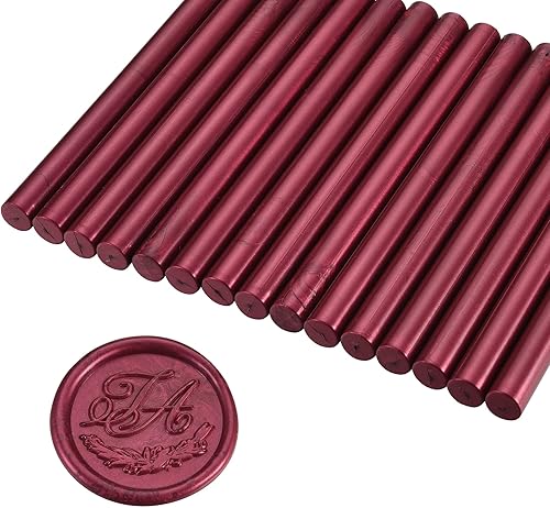 Yoption 15 barras de cera de sellado de pistola de pegamento fucsia para sello de cera, ideal para invitaciones de boda, sobres, tarjetas, ideas de