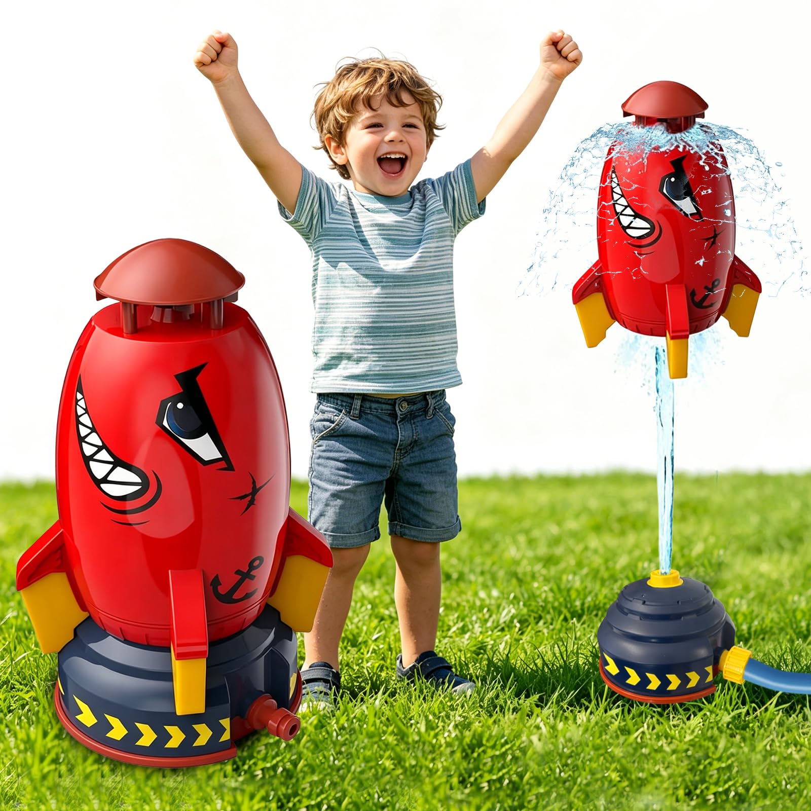 Outdoor Water Sprinkler Rocket Water Sprinkler Kids Garden for Lawns Garden