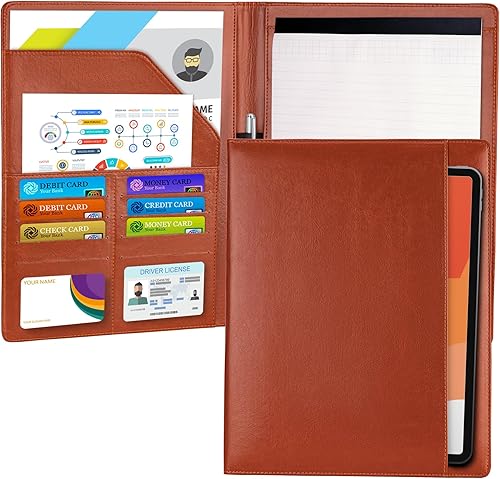 Antner Padfolio - Carpeta organizadora de portafolio, de piel sintética, carpeta de currículum de entrevistas, organizador de documentos legales,