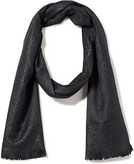 Metallic Logo Scarf With Eyelash Fringe