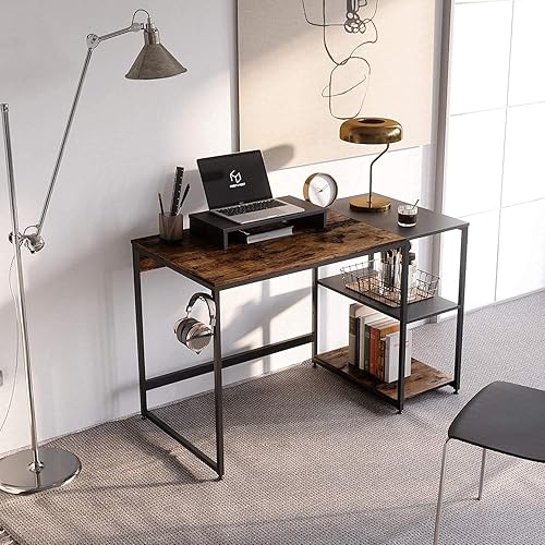 Miniatura 2 de Escritorio con estante de almacenamiento  Nost Host Soporte de escritorio para monitor de computadora con gancho para auriculares incluido