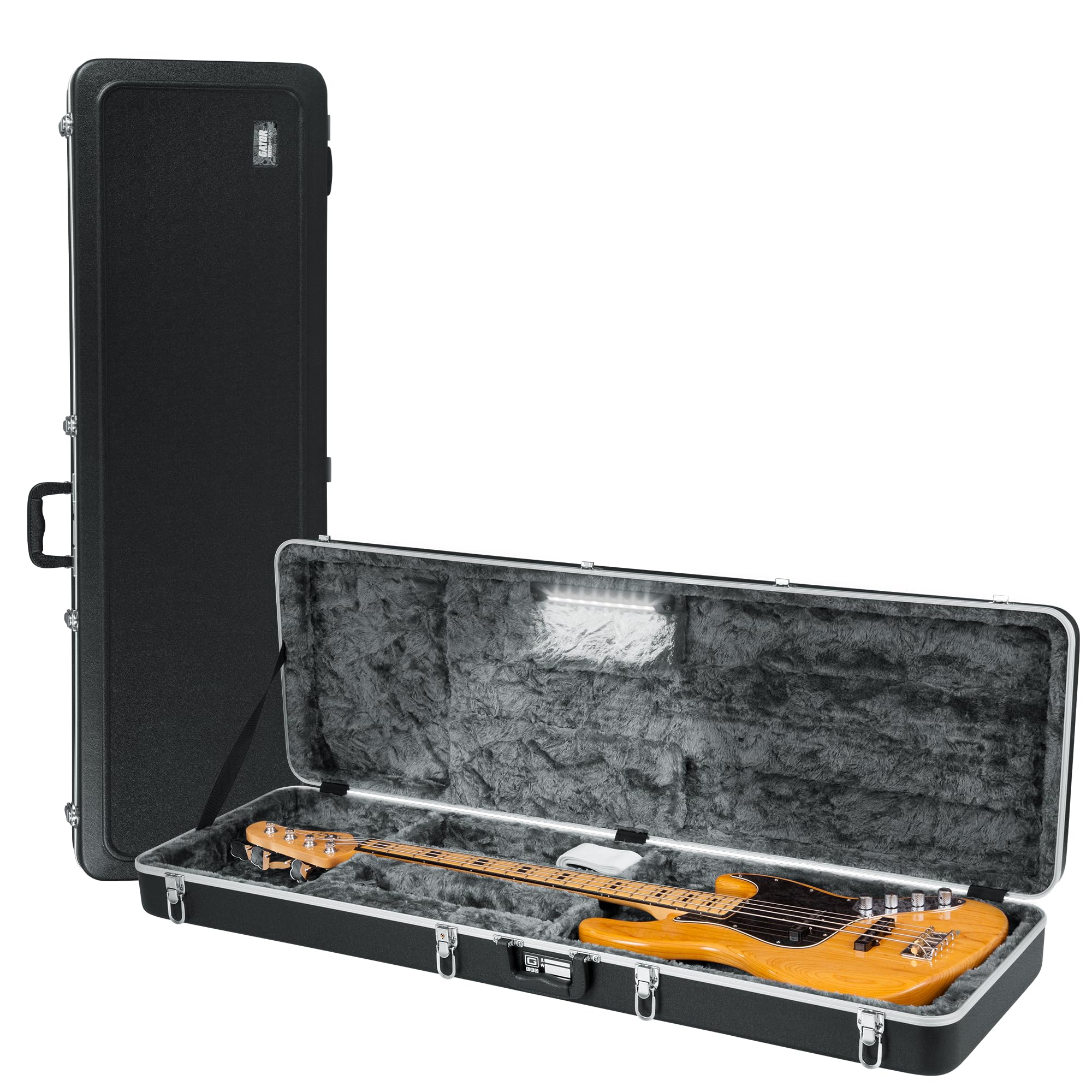 GatorCases Deluxe ABS Molded Case for Bass Guitars with Internal LED Lighting (GC-ELECTRIC-LED)