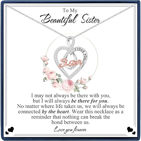 Sister Gifts from Sisters Necklace for Women Birthday Anniversary Gifts for Sister...