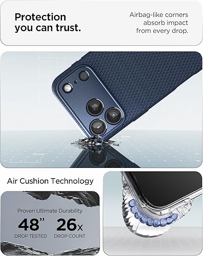 Vista 178 de Spigen Liquid Air - Funda diseñada para iPhone 13 Pro Max (2021), color negro mate