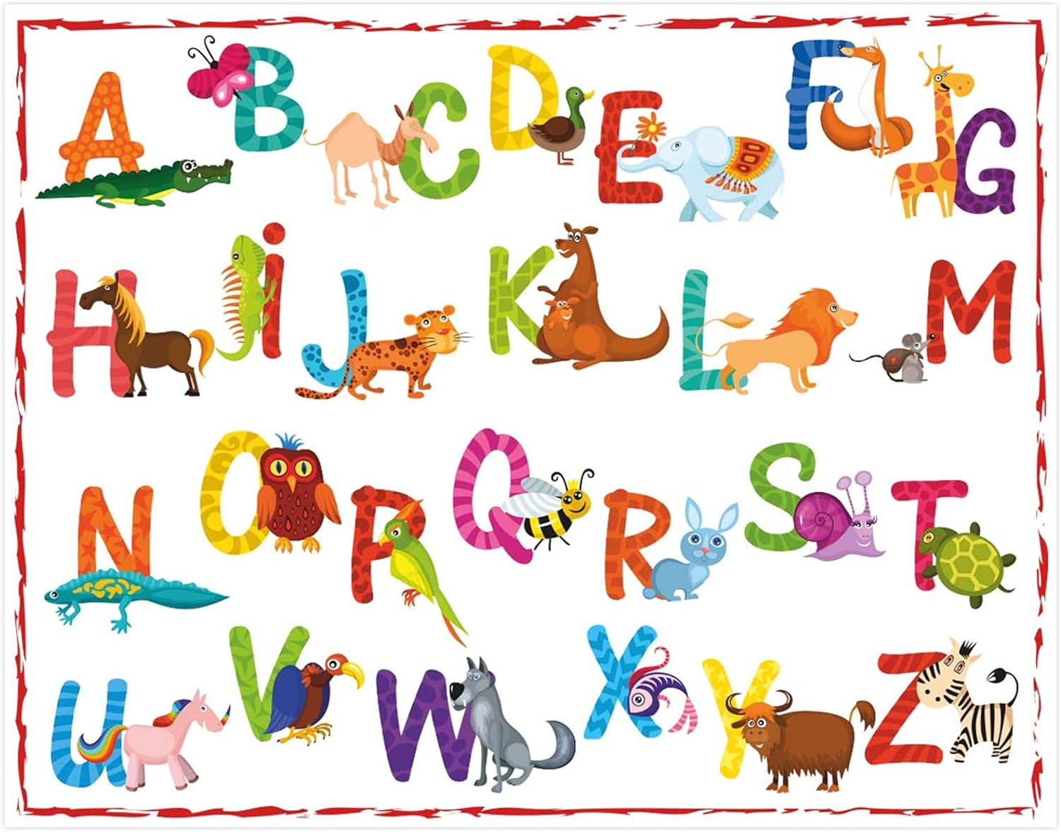 Jolitee Disposable Dining Paper Placemats 24 Pack - One Time Use, Baby Placemat for Restaurant, Dinner Table Mat for Kids & Toddlers, Tidy Travel Mat, 11" x 14" (Alphabet)