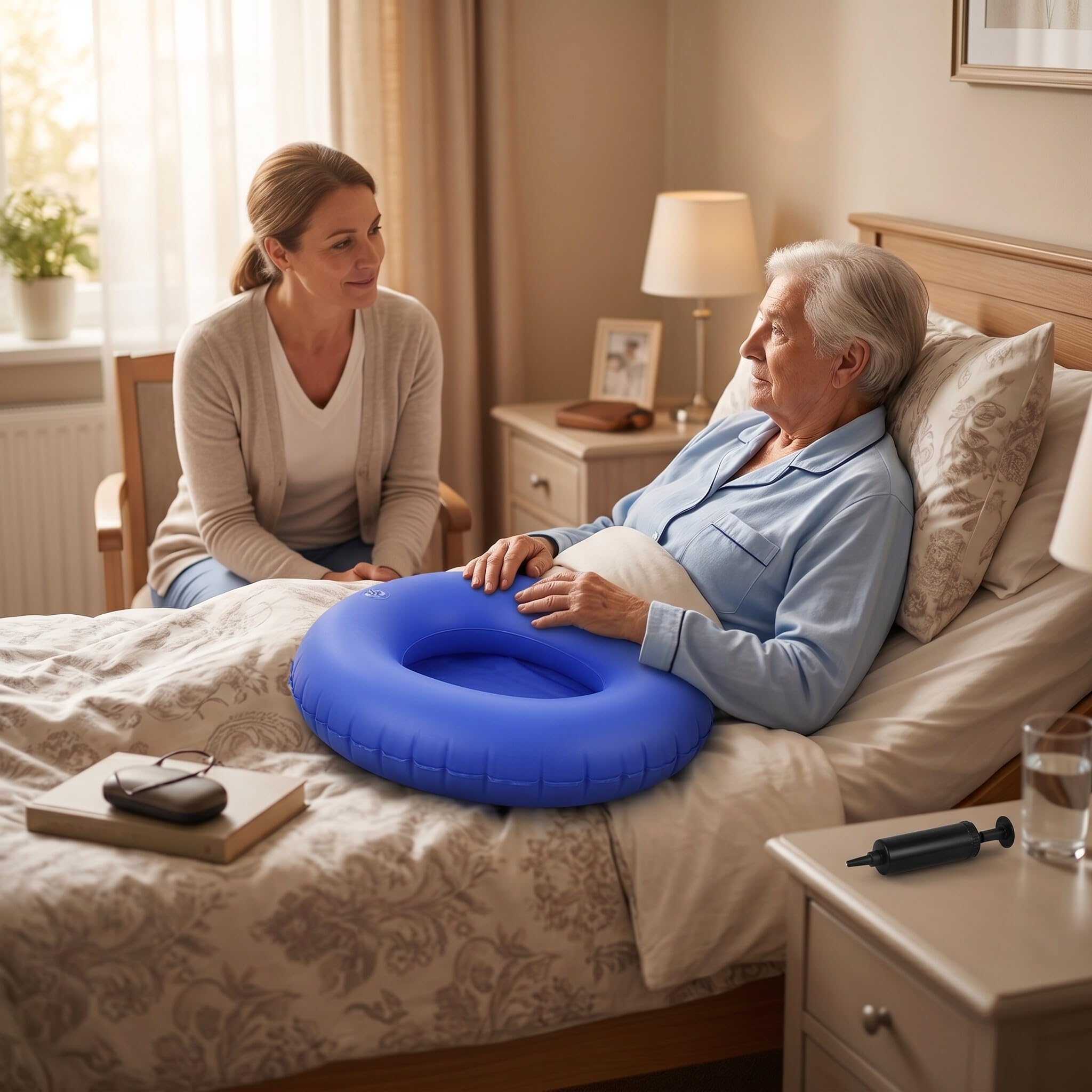 Vaschetta per Letto Medica Gonfiabile, Vaschetta Lavabile Anti Piaghe da Decubito Vaschetta per Letto per Anziani Costretti a Letto per Anziani Costretti a Letto