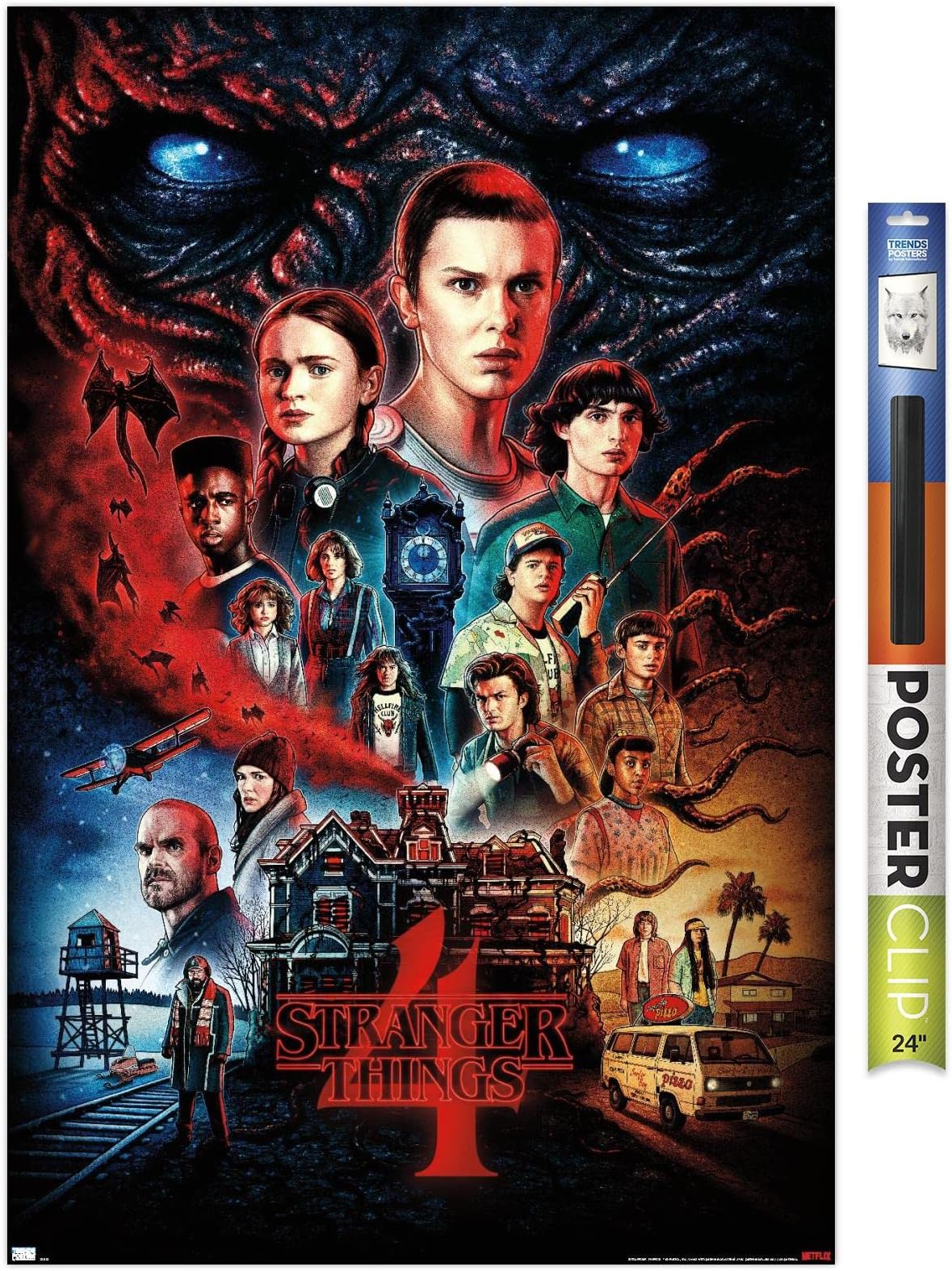 Trends International Netflix Stranger Things: Season 4 - One Sheet Wall Poster, 22.375" x 34", Poster & Clip Bundle