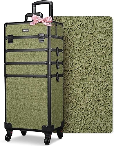 Vista 71 de BYOOTIQUE Cosmetology - Estuche rodante para almacenamiento de uñas, carrito de almacenamiento para maquillaje, maleta de peluquería de viaje