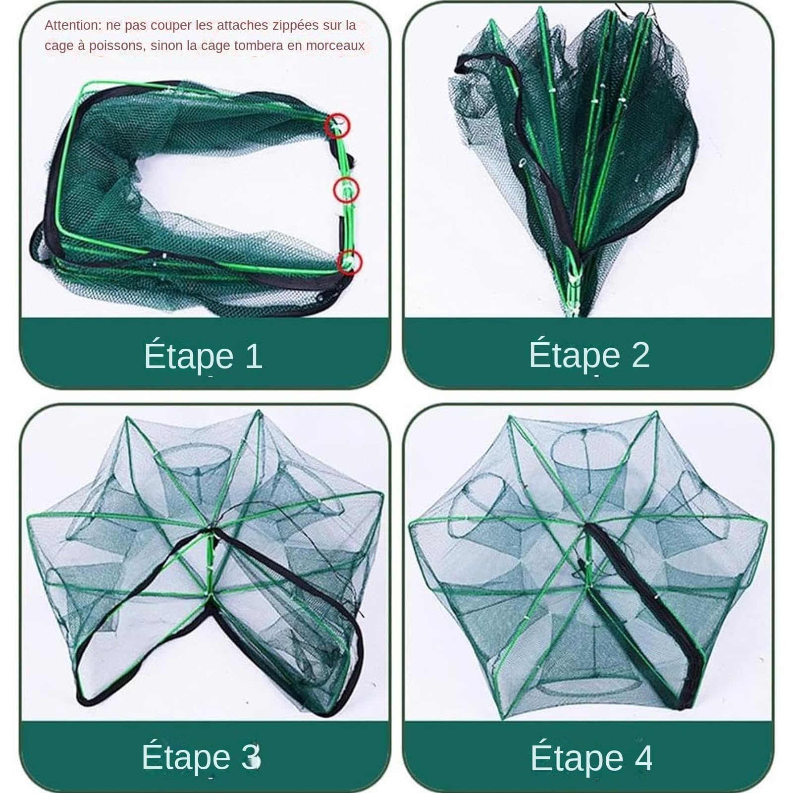 Matériel de Pêche, Type d'Ouverture Pliante Portable Filet de Pêche Piège à Appâts Filet de Pêche Construit pour l'Avenir Matériel de Pêche, Type d'Ouverture Pliante Portable Filet de Pêche Piège à Appâts Filet de Pêche Construit pour l'Avenir
