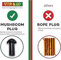 Vista 2 de Stop & Go 1081 Kit de reparación de neumáticos de 28 piezas sin cámara con tapones de reparación más grandes, boquilla y sonda (20 enchufes)