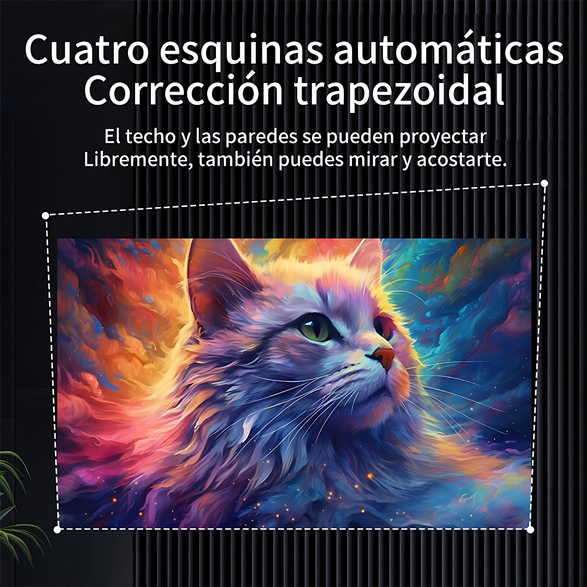 Mini Proyector Portátil con Android 11, Proyector 4K Soporte y 1080P Nativo, WiFi 6 y Bluetooth 5.0, Rotación 360°, Cine en Casa, Exteriores y Fútbol en Vivo (40-150")