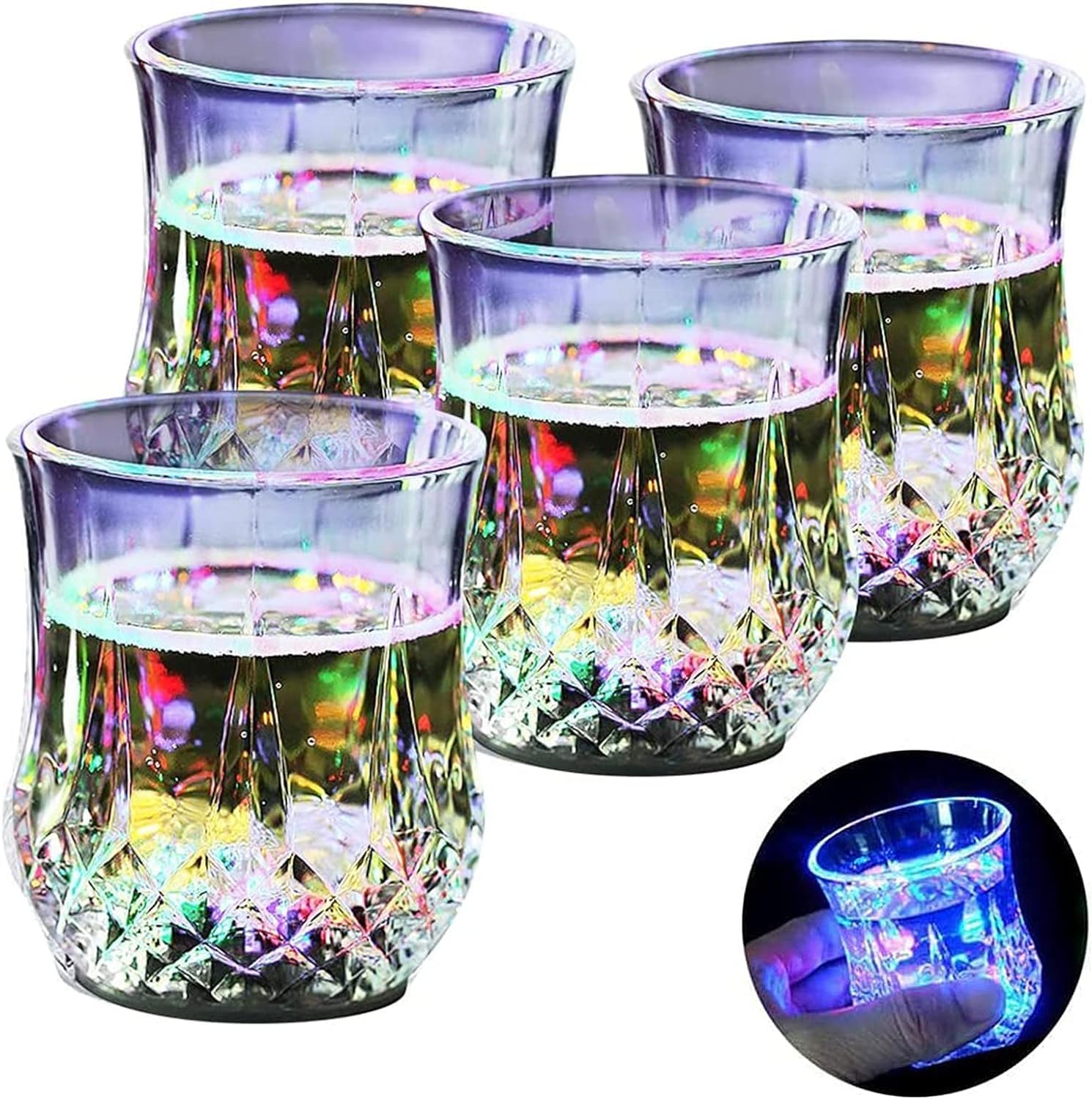 LED Cup, Flash Light Up Cup, Blinking Water Cup, LED Glow Shot Glass, Water Flashing Shots Light, FOR HOLIDAY, GET TOGETHER & GRADUATION PARTY. (01pc)