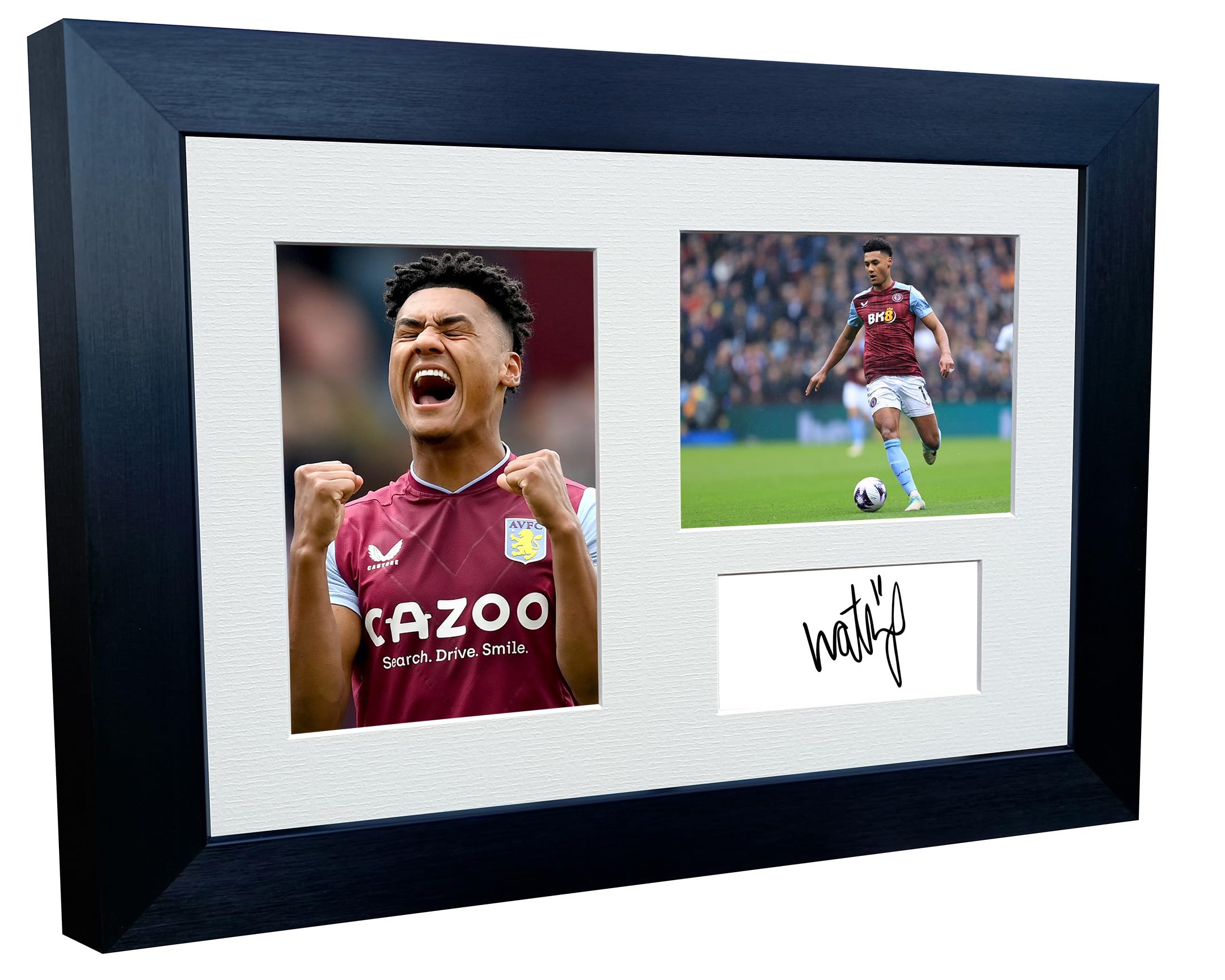 Kitbags & Lockers Black 12X8 A4 Signed Ollie Watkins Aston Villa F.c. Autographed Autograph Signed Photograph Photo Picture Frame Football Soccer Poster Gift Triple