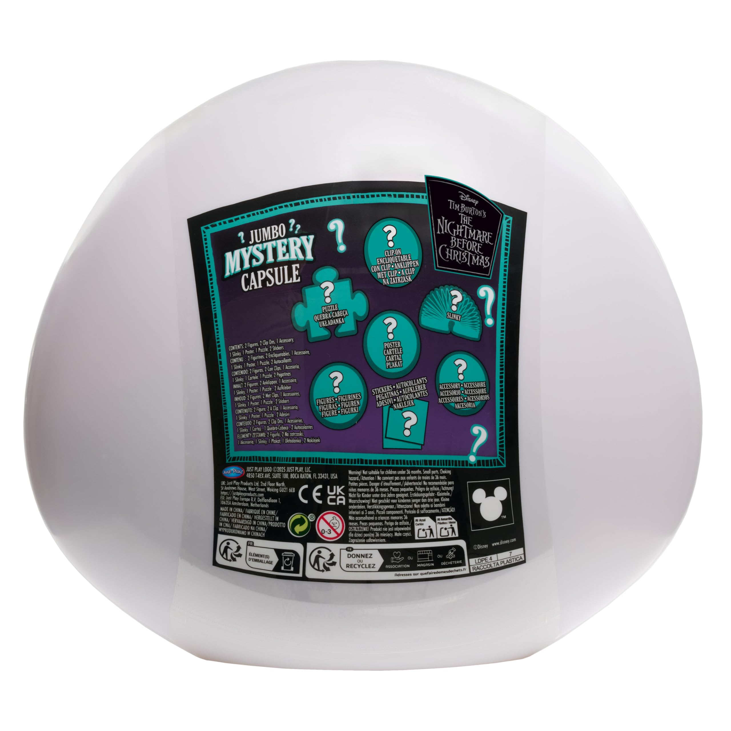 Just Play Disney Tim Burton's The Nightmare Before Christmas Jumbo Mystery Capsule, 8 Surprises Inside, Collectible Figures - Image 2