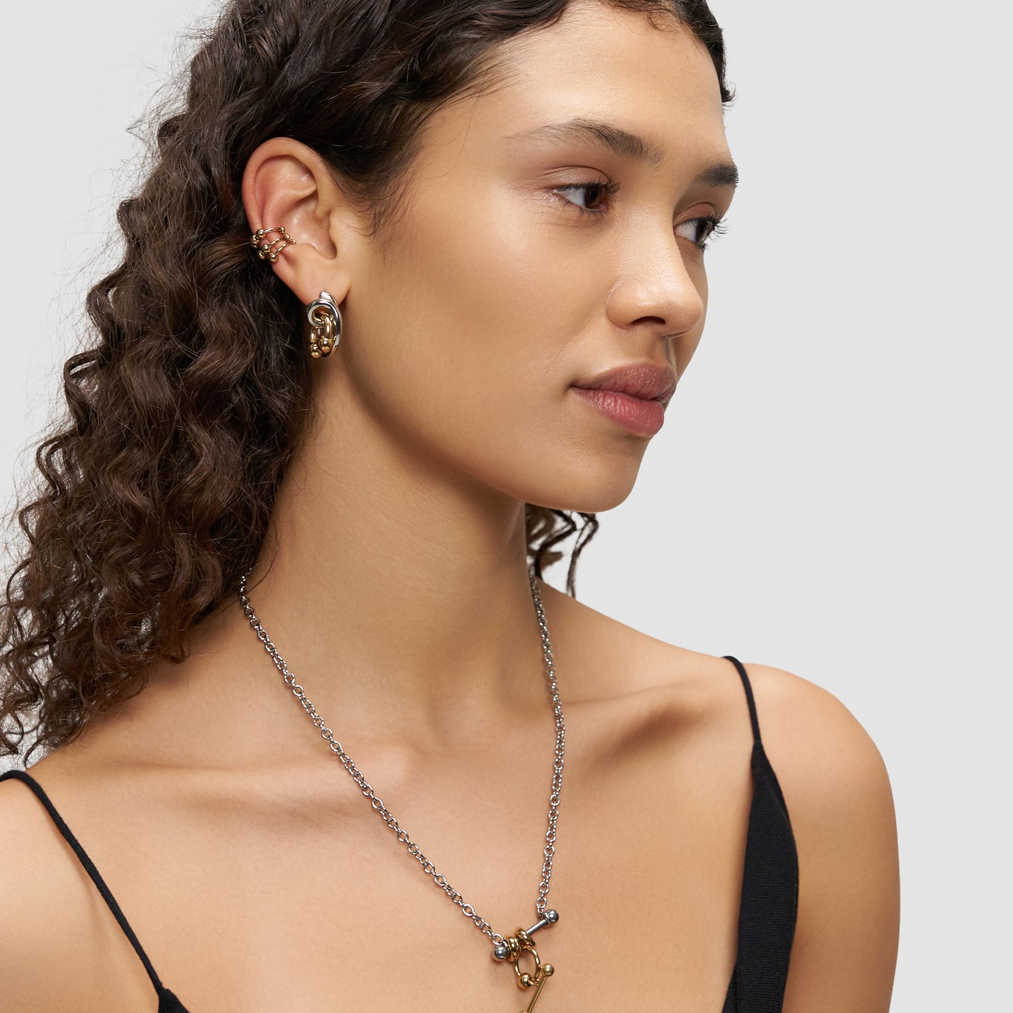 LIEBESKIND BERLIN Damen Schmuck - Creole, Ohrring - Bicolor - Urban Collection - Piercing Design - modern & besonders