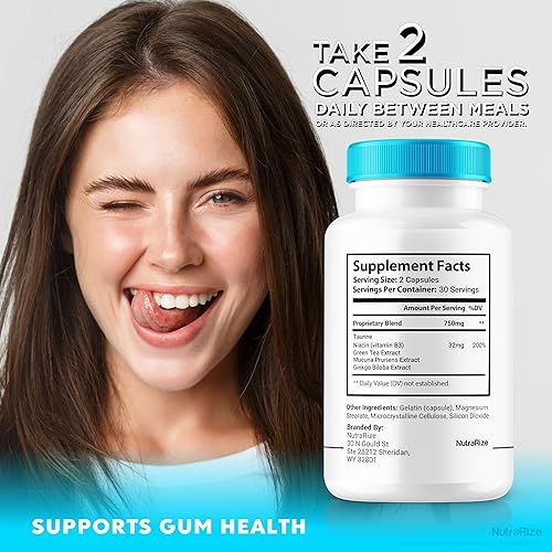 Miniatura 6 de NutraRize GumAktiv - Fórmula probiótica oral oficial, cápsulas de bienestar dental Gum Aktiv, apoyo totalmente natural para dientes y encías