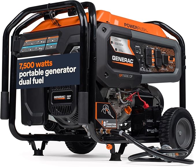 Generac GP7500E Dual Fuel Portable Generator