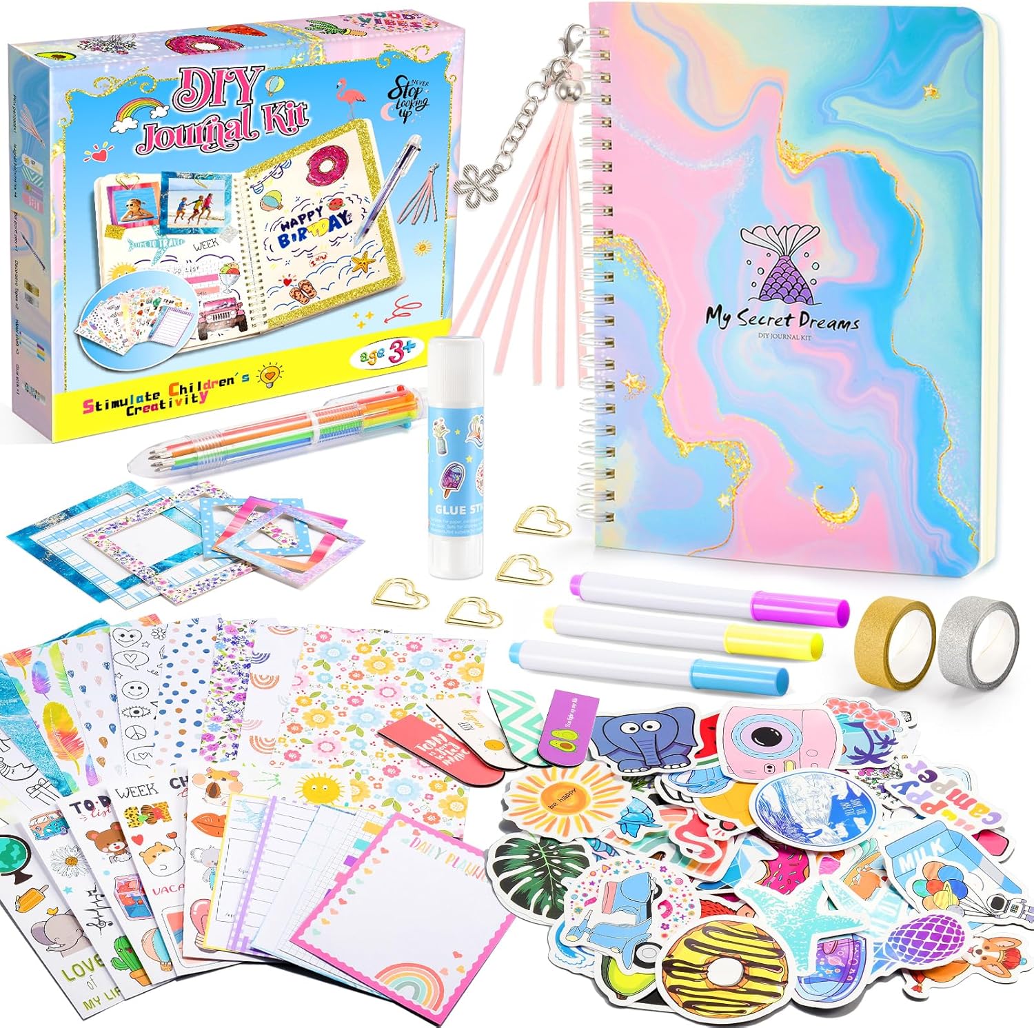Kit de scrapbooking DIY pour enfants, carnet secret