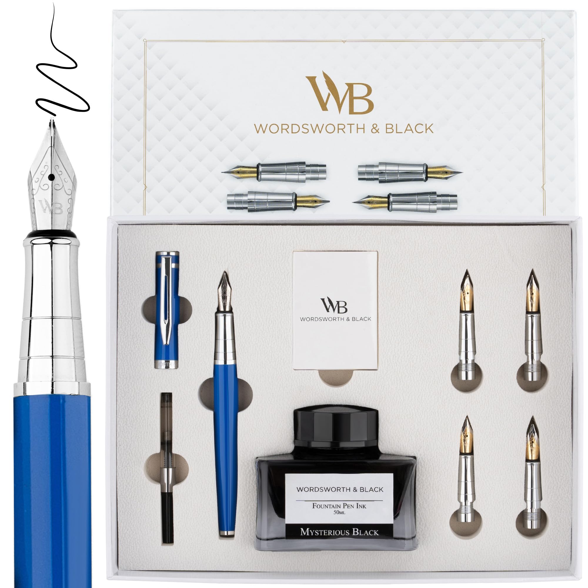 万年筆インクまとめ売り Amazon | Wordsworth & Black 万年筆ギフトセット、インクボトル、6