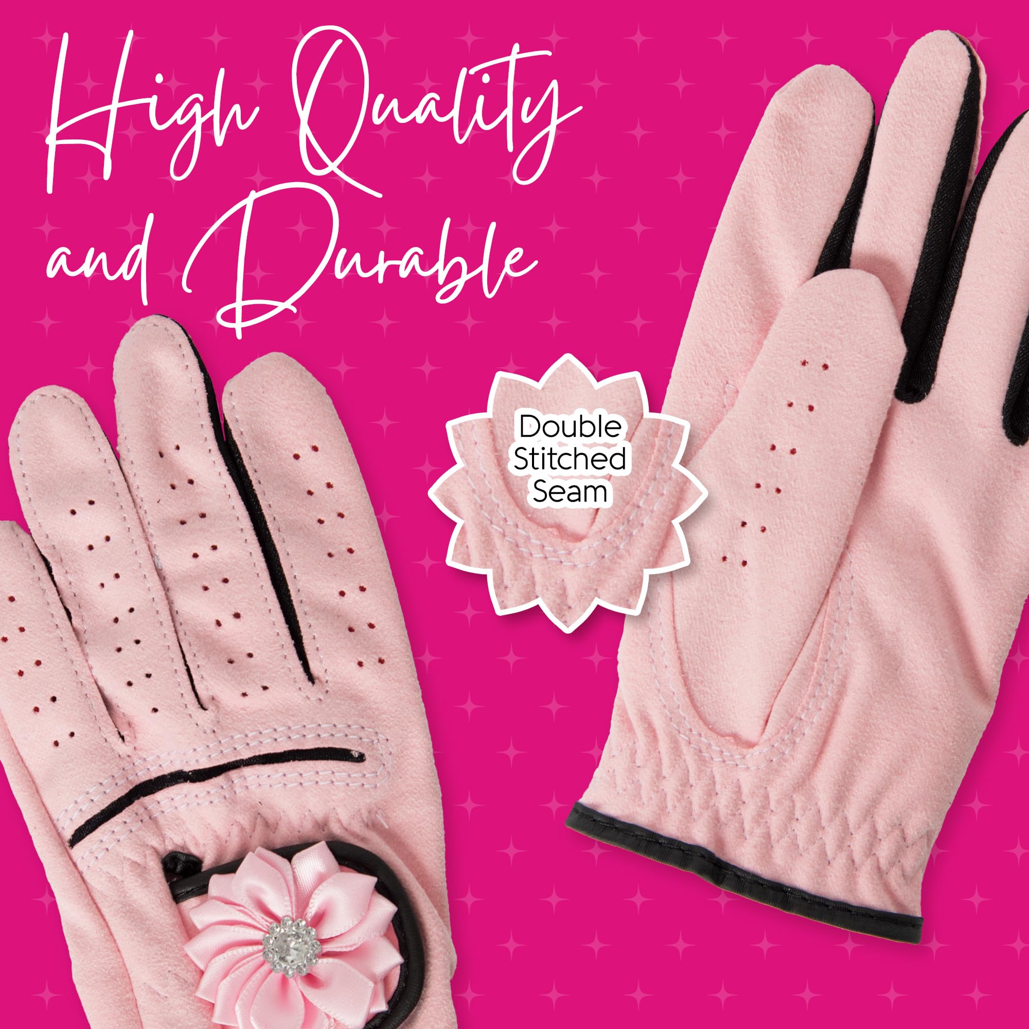 Toddler Baseball Glove Pink Batting Gloves For Girls (Ages 5-7) -  Rhinestone Flower Design For Softball \u0026 T-Ball Storm Tropical Surge Pink  Purple, image size:2000x2000