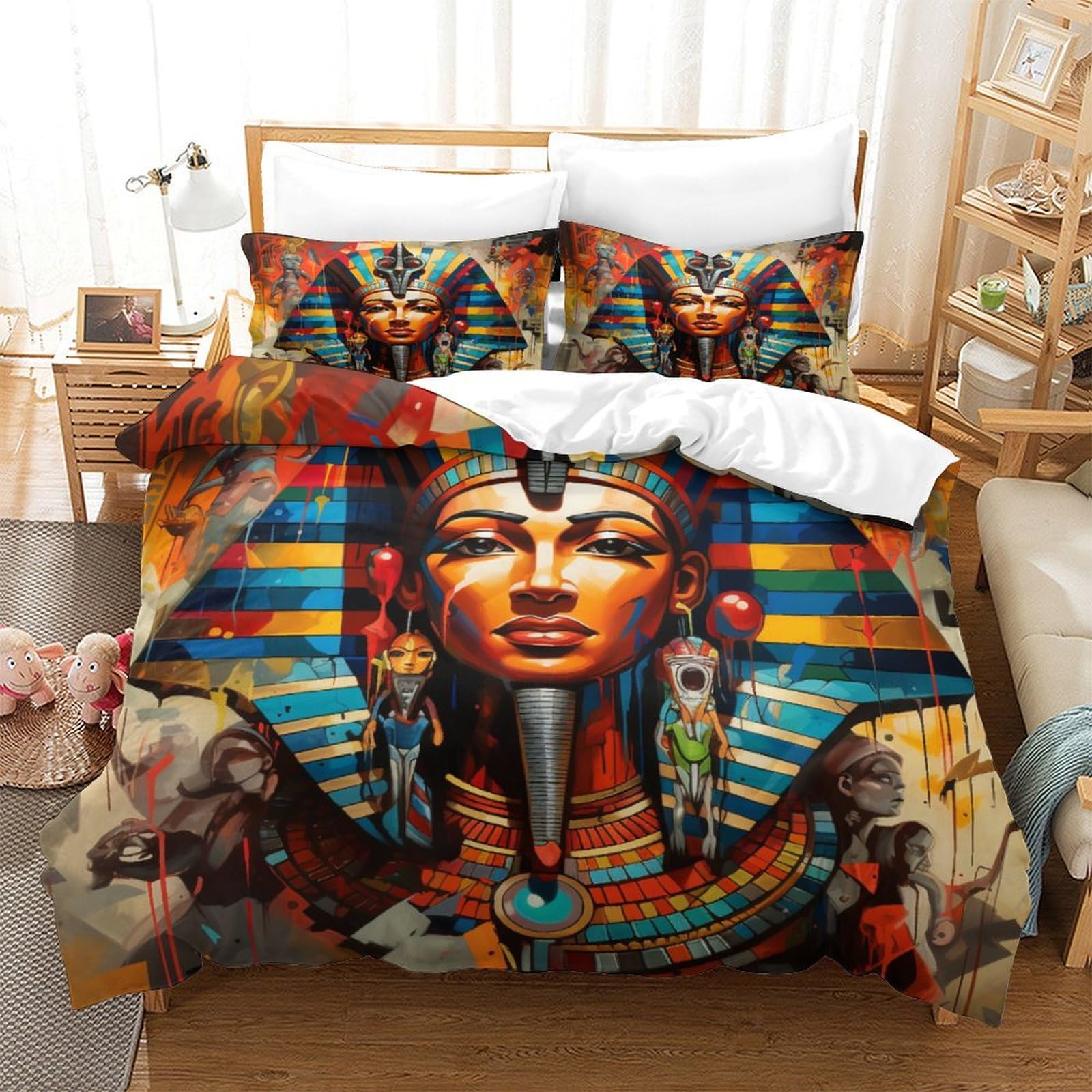 Housse de couette 260x220 pharaon parure de lit super king size