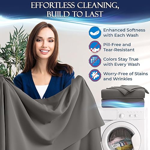 Miniatura 4 de DECOLURE Juego de sábanas refrescantes Cal-King, 4 piezas, lujosas y suaves, tamaño California King, sábanas refrescantes para personas que duermen