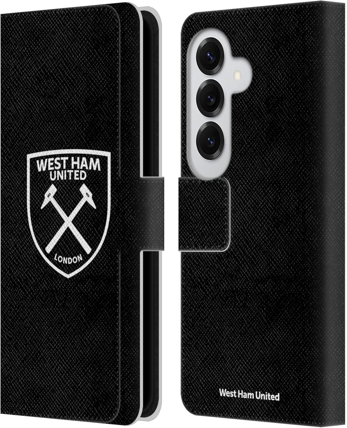 Head Case Designs Officially Licensed West Ham United FC White Logo Crest Leather Wallet Case Compatible with Samsung Galaxy S26