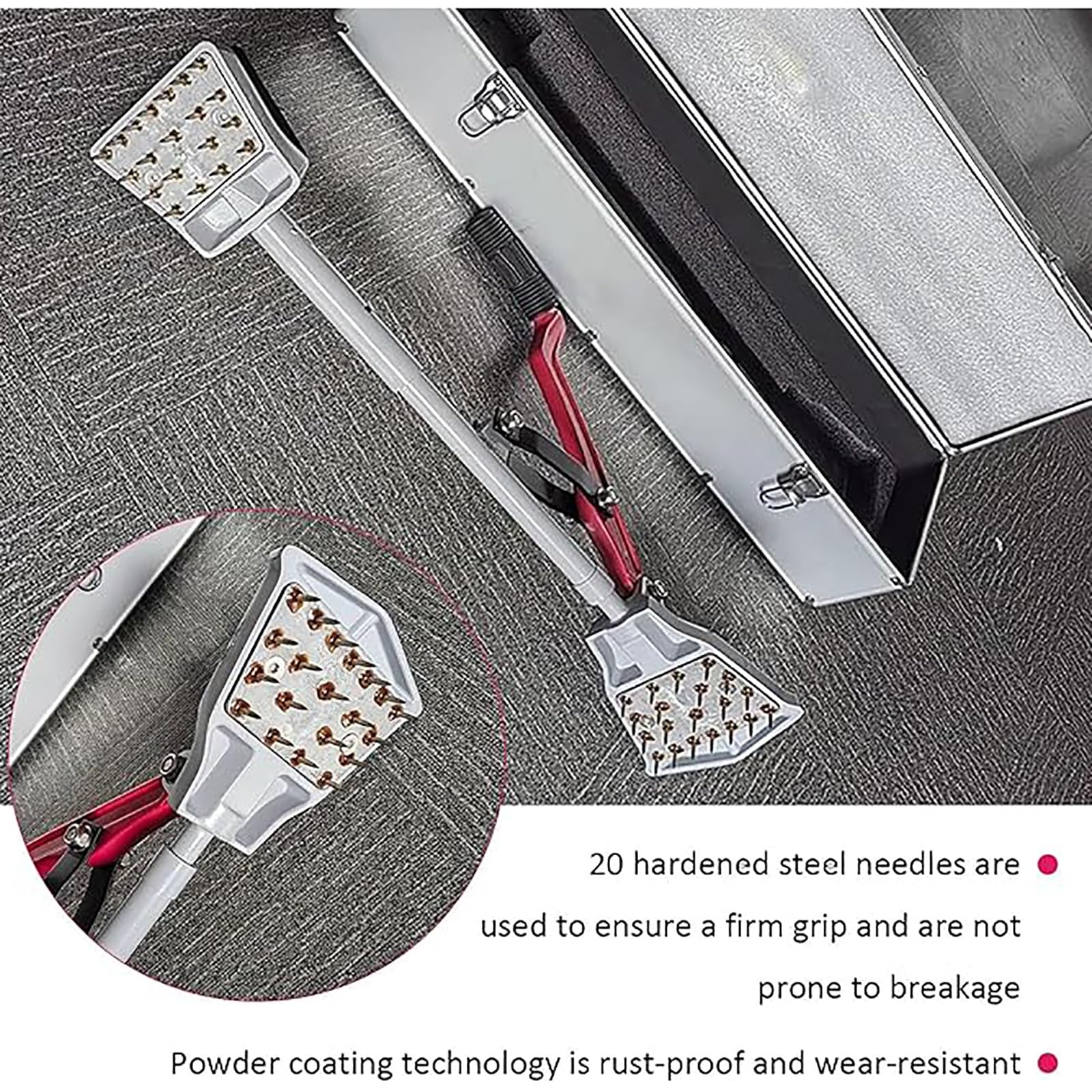 Outil de civière de tapis pour installation de sol, réparation, remodelage avec poignée en caoutchouc souple et pinces à carrelage