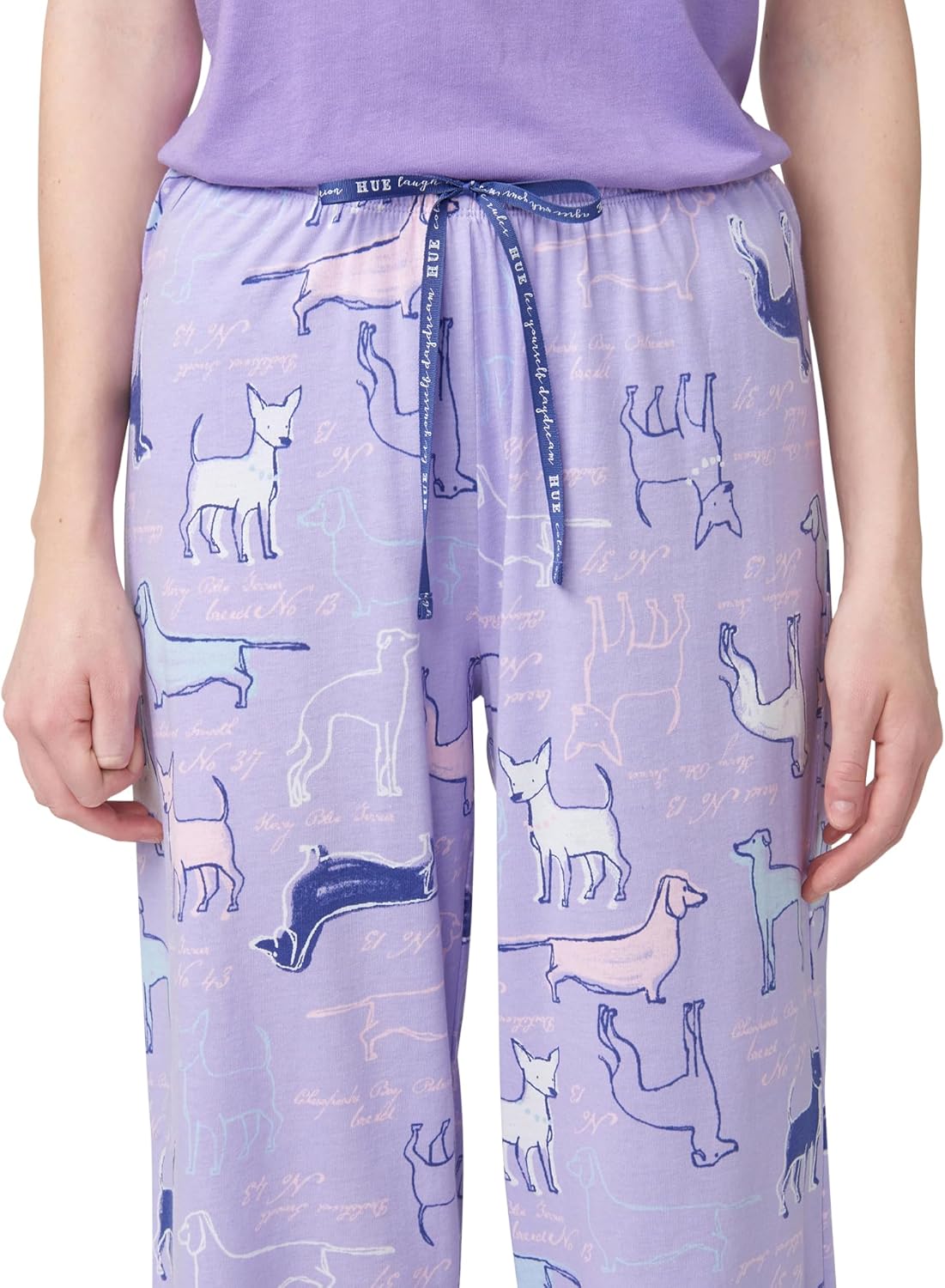 HUE Womens Spring Pajama Separates Soft Whimsical Print Pjs with Flowers, Animals, Garden Themed Pjs, Cocktails - Image 3