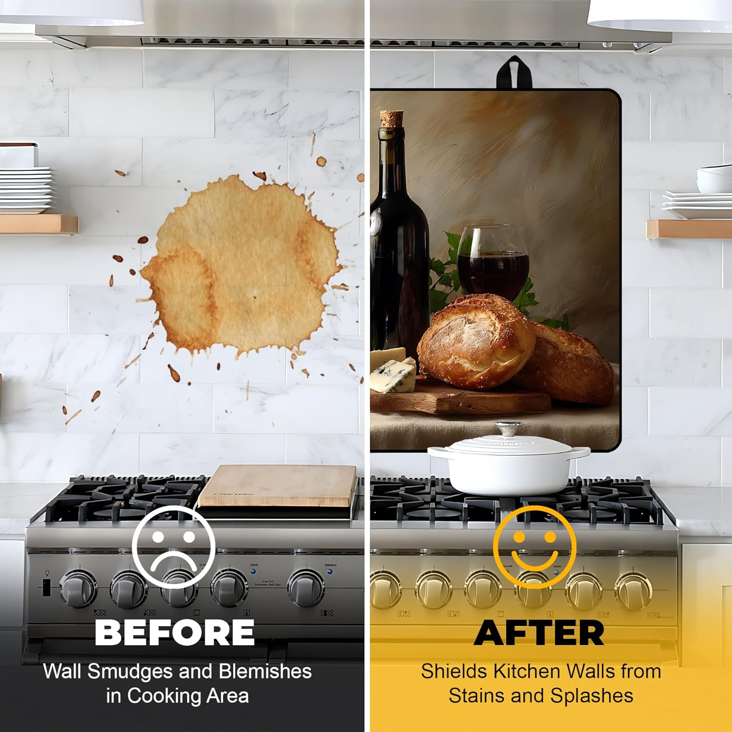 NYZE Stove Top Cover for Electric/Glass Stove, Flat Top Cooktop Protector, Electric Cooktop Cover, Extra Counter Space for Kitchen (Red Wine & Grapes)