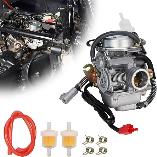 Miniatura 7 de GY6 Carburador de 0.945 in con filtro de combustible y línea de combustible para ciclomotores de 4 tiempos GY6 200cc ATV Go Karts Scooter
