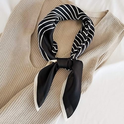 Miniatura 3 de FONYVE - Bufanda de satén sedoso de tamaño mediano para mujer, cuadrada, 27.5 x 27.5 pulgadas